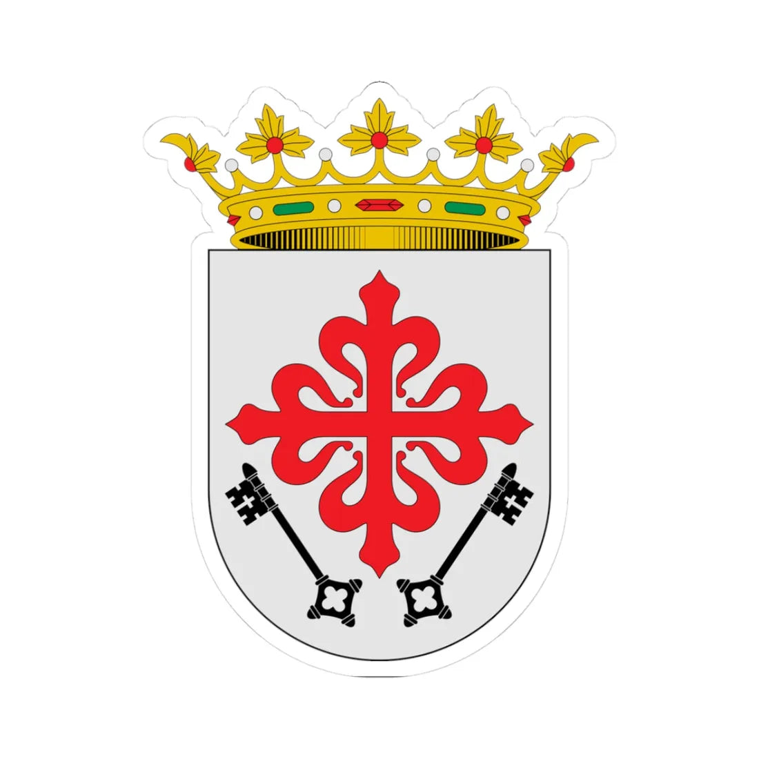 Escudo de Aldea del Rey Ciudad Real (Spain) (Coat of Arms) STICKER Vinyl Kiss-Cut Decal 3 Inch White - The Sticker Space