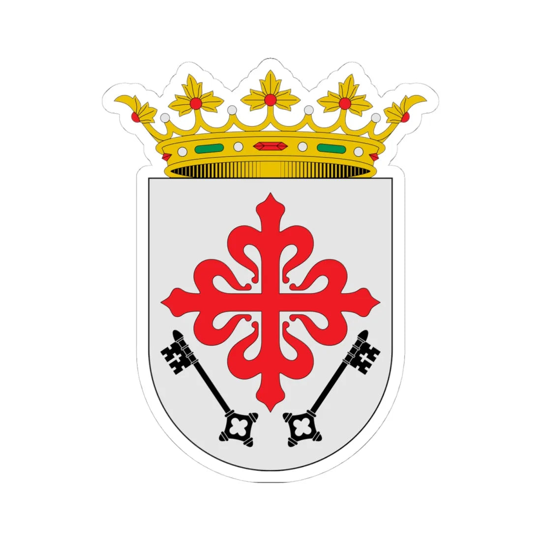 Escudo de Aldea del Rey Ciudad Real (Spain) (Coat of Arms) STICKER Vinyl Kiss-Cut Decal 4 Inch White - The Sticker Space
