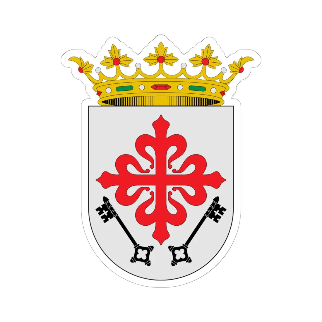 Escudo de Aldea del Rey Ciudad Real (Spain) (Coat of Arms) STICKER Vinyl Kiss-Cut Decal 6 Inch White - The Sticker Space