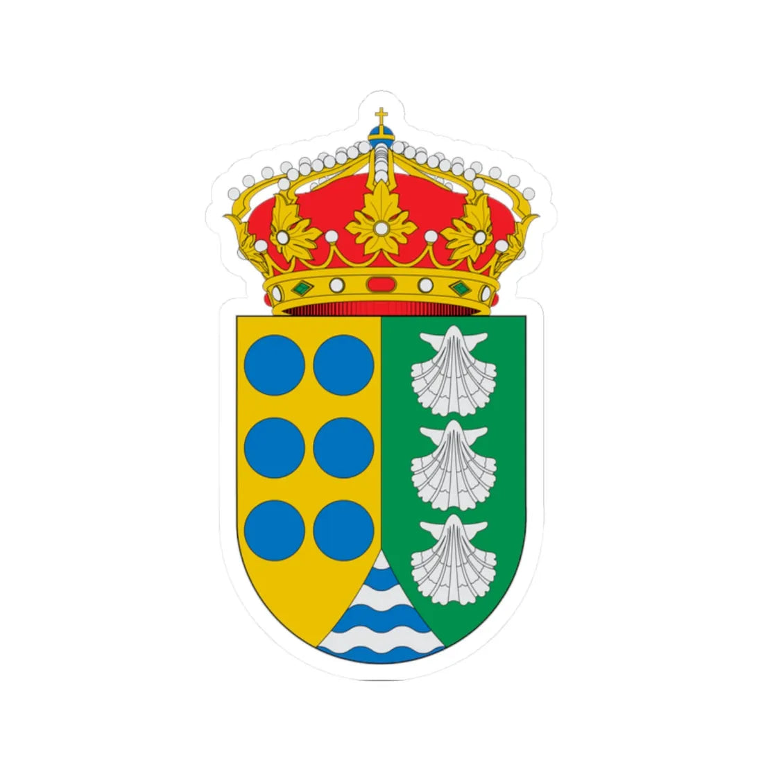 Escudo de Aldeadávila de la Ribera (Spain) (Coat of Arms) STICKER Vinyl Kiss-Cut Decal 2 Inch White - The Sticker Space