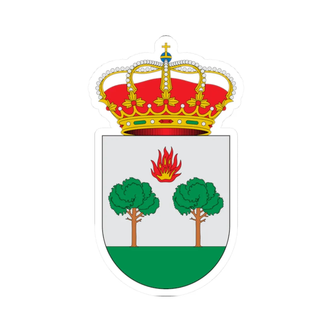 Escudo de Aldeamayor de San Martín Valladolid (Spain) (Coat of Arms) STICKER Vinyl Kiss-Cut Decal 2 Inch White - The Sticker Space