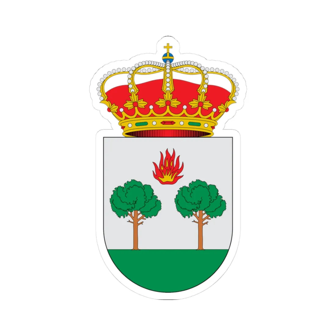 Escudo de Aldeamayor de San Martín Valladolid (Spain) (Coat of Arms) STICKER Vinyl Kiss-Cut Decal 3 Inch White - The Sticker Space