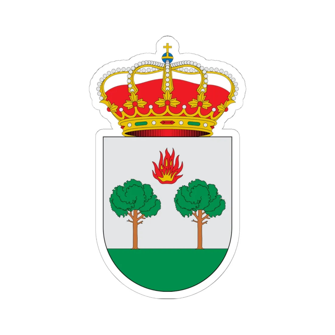 Escudo de Aldeamayor de San Martín Valladolid (Spain) (Coat of Arms) STICKER Vinyl Kiss-Cut Decal 6 Inch White - The Sticker Space