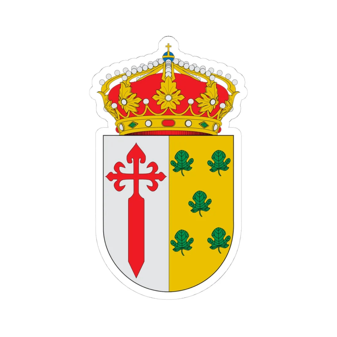 Escudo de Aldeanueva de Figueroa (Spain) (Coat of Arms) STICKER Vinyl Kiss-Cut Decal 4 Inch White - The Sticker Space
