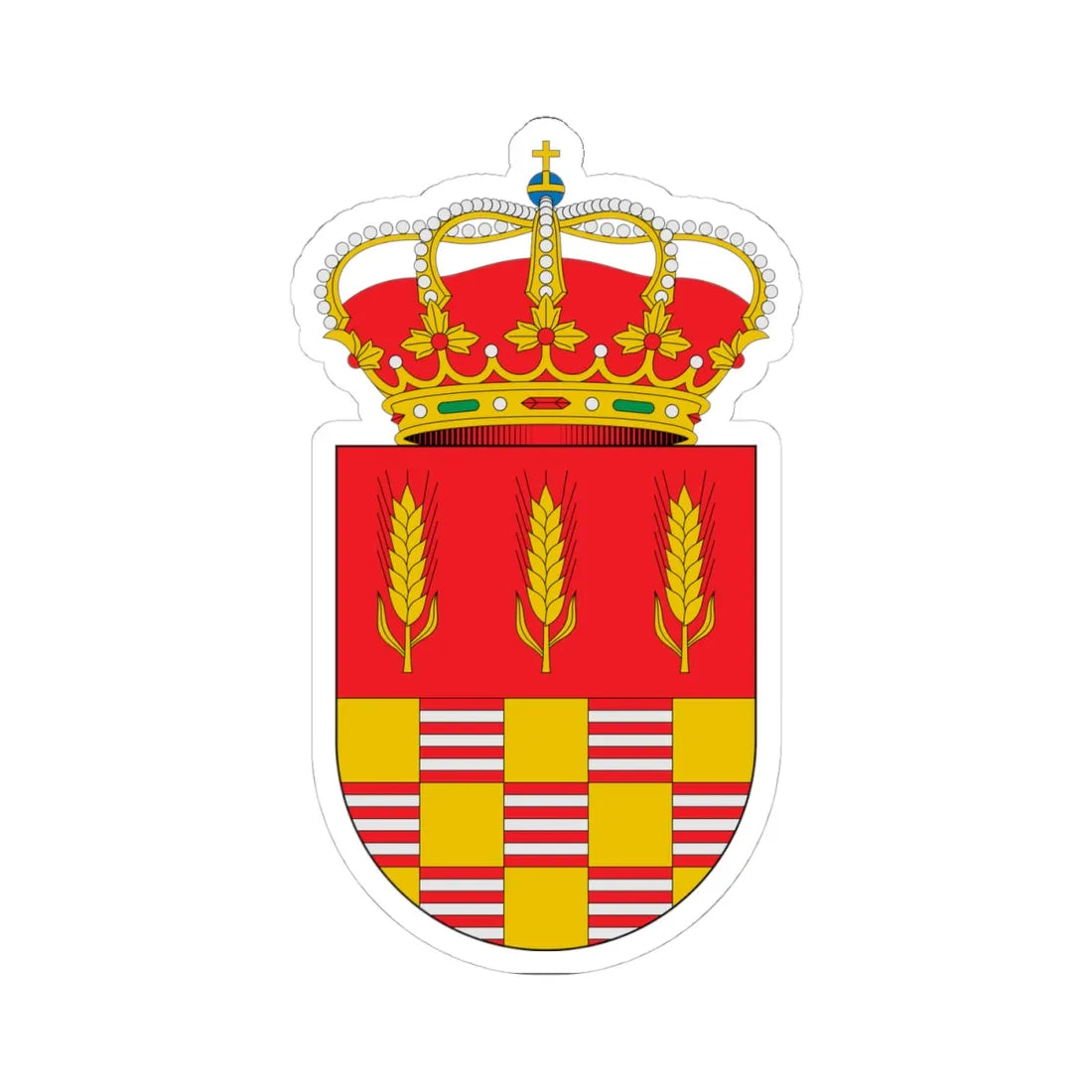 Escudo de Aldearrubia Salamanca (Spain) (Coat of Arms) STICKER Vinyl Kiss-Cut Decal 4 Inch White - The Sticker Space