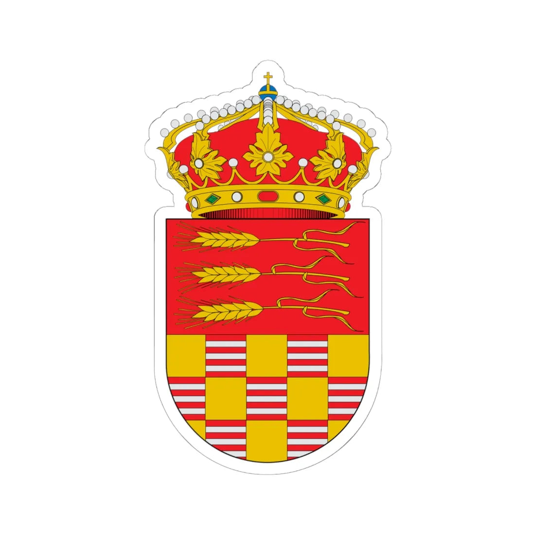 Escudo de Aldearrubia (Spain) (Coat of Arms) STICKER Vinyl Kiss-Cut Decal 6 Inch White - The Sticker Space