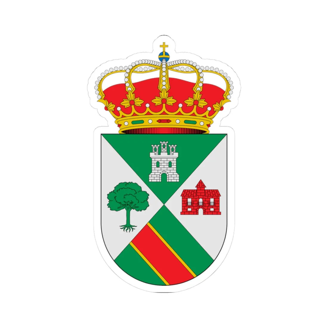 Escudo de Aldeire Granada (Spain) (Coat of Arms) STICKER Vinyl Kiss-Cut Decal 3 Inch White - The Sticker Space