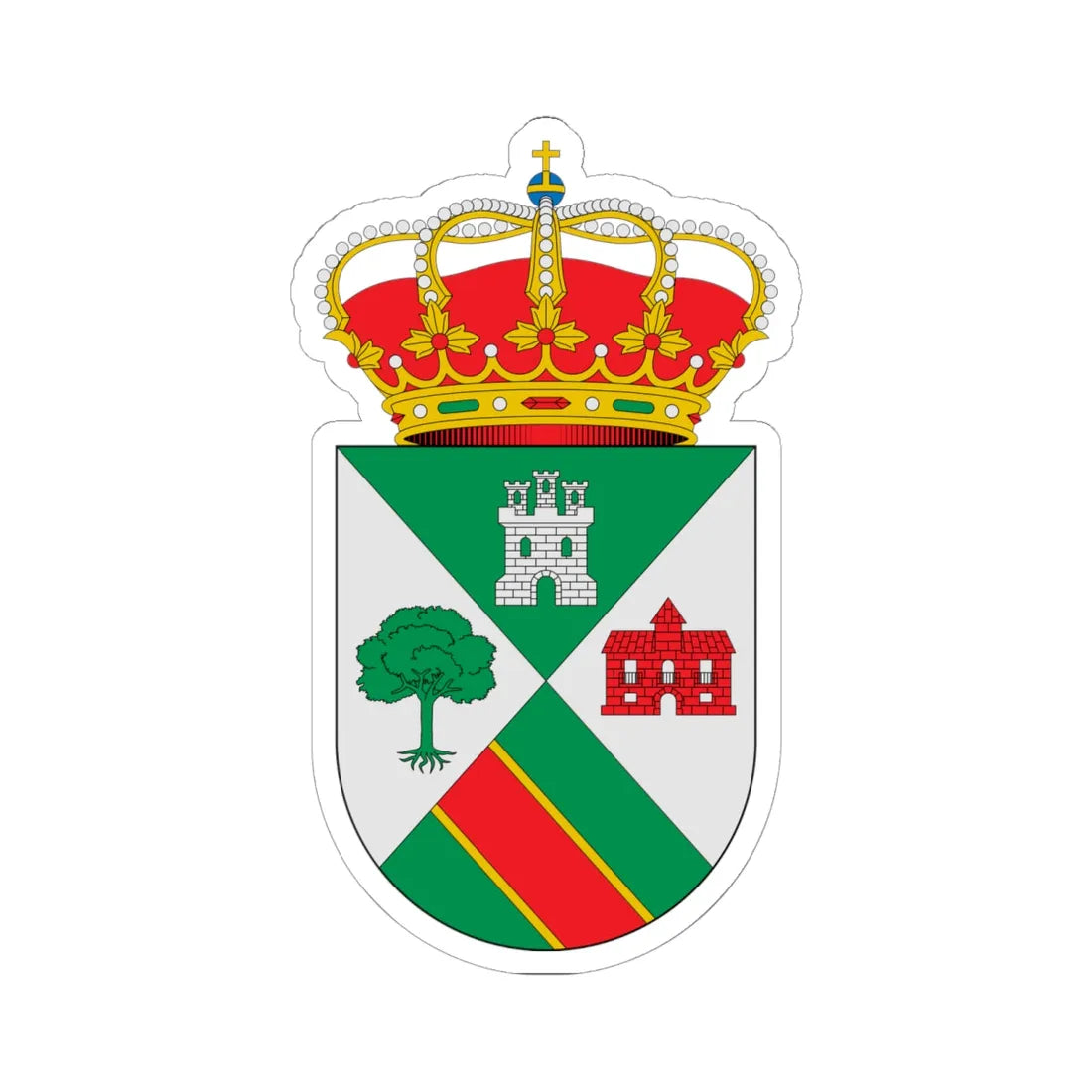 Escudo de Aldeire Granada (Spain) (Coat of Arms) STICKER Vinyl Kiss-Cut Decal 6 Inch White - The Sticker Space