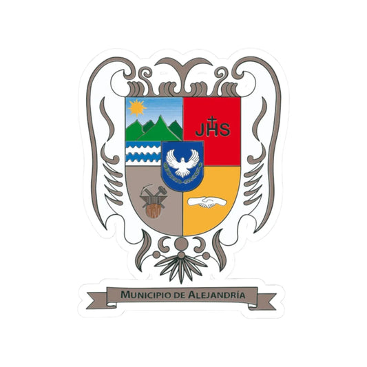 Escudo de Alejandría (Colombia) (Coat of Arms) STICKER Vinyl Kiss-Cut Decal 2 Inch White - The Sticker Space