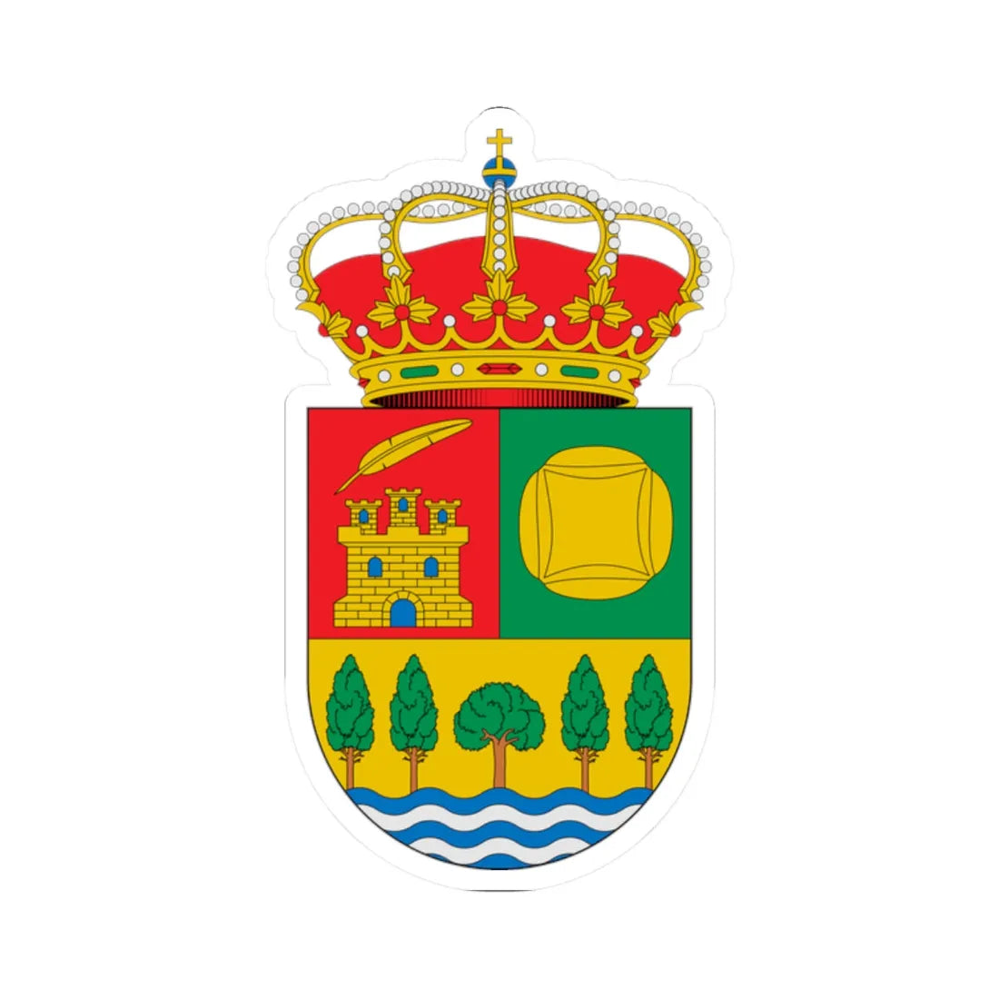 Escudo de Alfacar Granada (Spain) (Coat of Arms) STICKER Vinyl Kiss-Cut Decal 2 Inch White - The Sticker Space