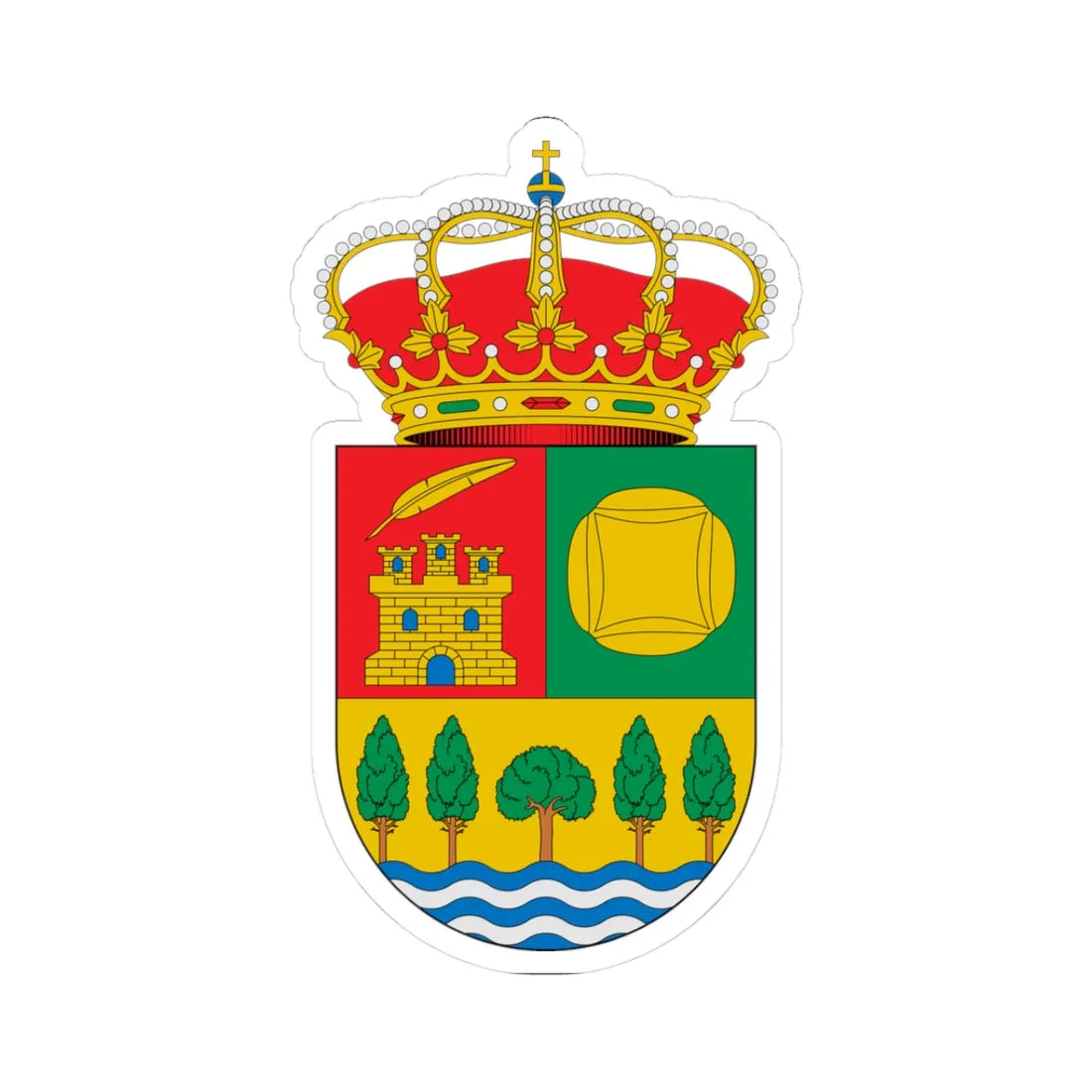 Escudo de Alfacar Granada (Spain) (Coat of Arms) STICKER Vinyl Kiss-Cut Decal 3 Inch White - The Sticker Space