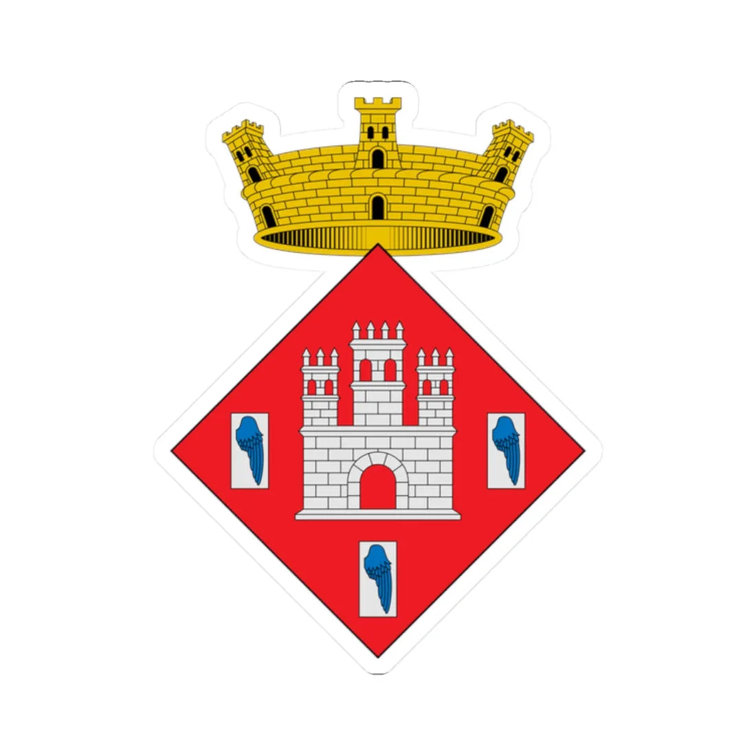 Escudo de Alfara Tarragona 2 (Spain) (Coat of Arms) STICKER Vinyl Kiss-Cut Decal 2 Inch White - The Sticker Space