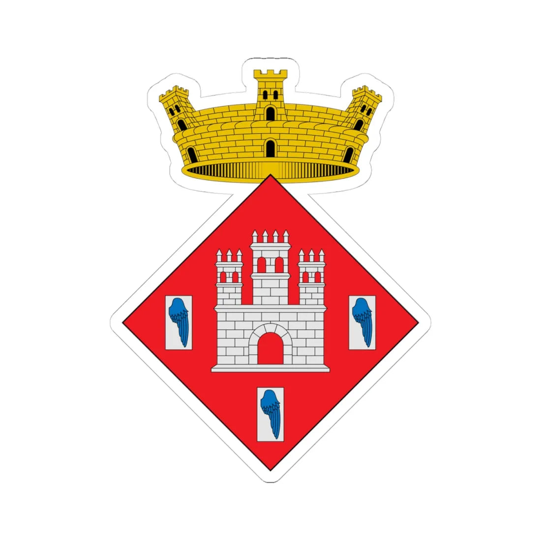 Escudo de Alfara Tarragona 2 (Spain) (Coat of Arms) STICKER Vinyl Kiss-Cut Decal 4 Inch White - The Sticker Space