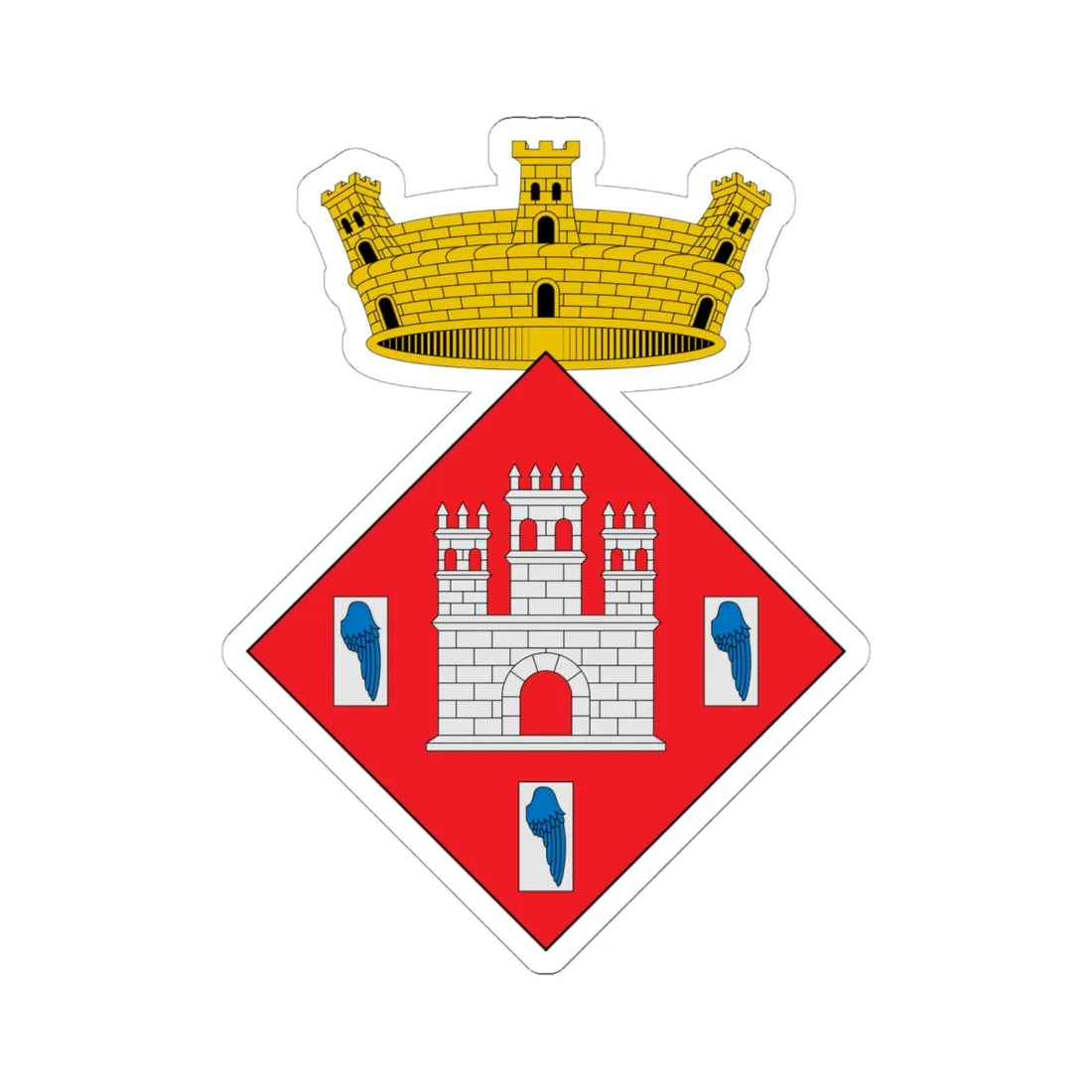 Escudo de Alfara Tarragona 2 (Spain) (Coat of Arms) STICKER Vinyl Kiss-Cut Decal 6 Inch White - The Sticker Space
