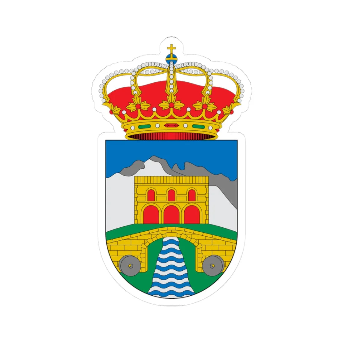 Escudo de Alfarnate Málaga (Spain) (Coat of Arms) STICKER Vinyl Kiss-Cut Decal 3 Inch White - The Sticker Space