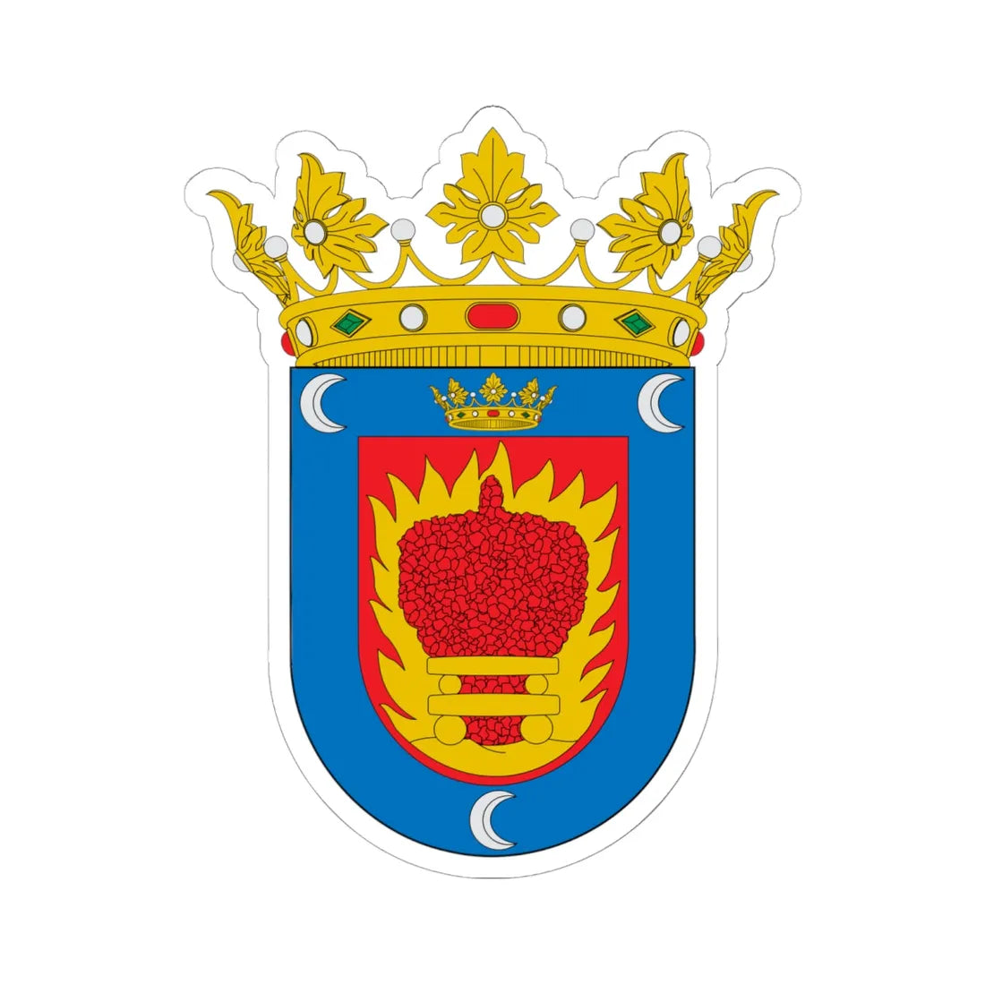 Escudo de Alforque (Spain) (Coat of Arms) STICKER Vinyl Kiss-Cut Decal 6 Inch White - The Sticker Space