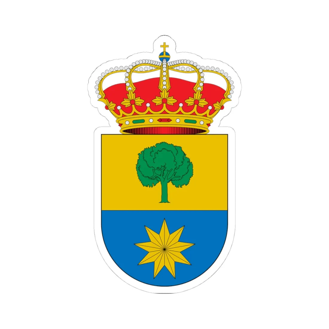 Escudo de Alfoz de Lloredo Cantabria 2 (Spain) (Coat of Arms) STICKER Vinyl Kiss-Cut Decal 4 Inch White - The Sticker Space