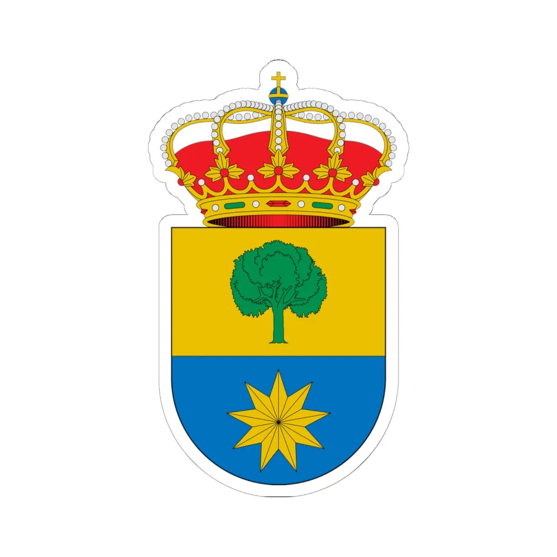 Escudo de Alfoz de Lloredo Cantabria 2 (Spain) (Coat of Arms) STICKER Vinyl Kiss-Cut Decal 6 Inch White - The Sticker Space