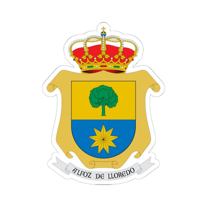 Escudo de Alfoz de Lloredo Cantabria (Spain) (Coat of Arms) STICKER Vinyl Kiss-Cut Decal 6 Inch White - The Sticker Space