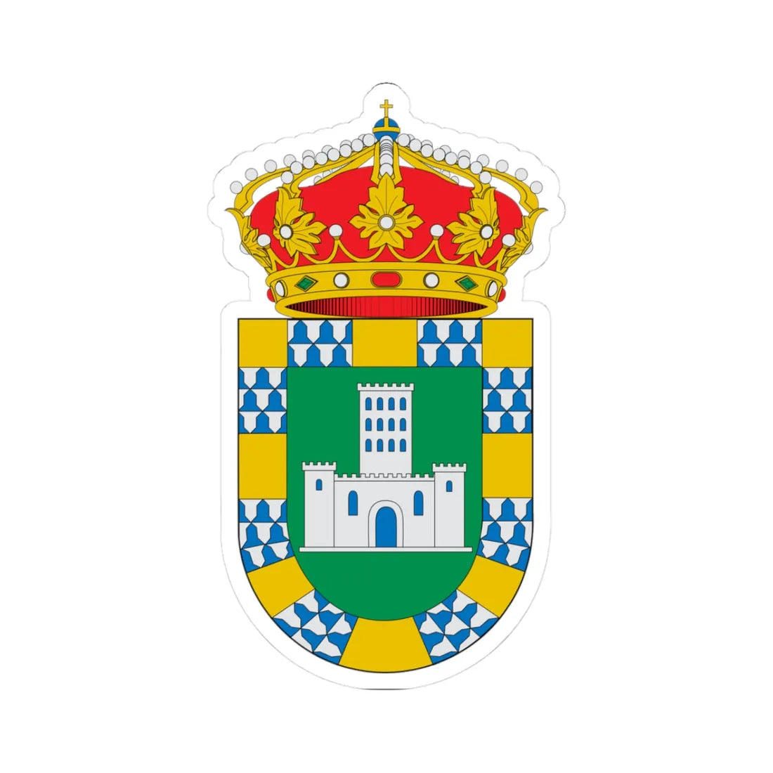 Escudo de Alfoz (Spain) (Coat of Arms) STICKER Vinyl Kiss-Cut Decal 3 Inch White - The Sticker Space