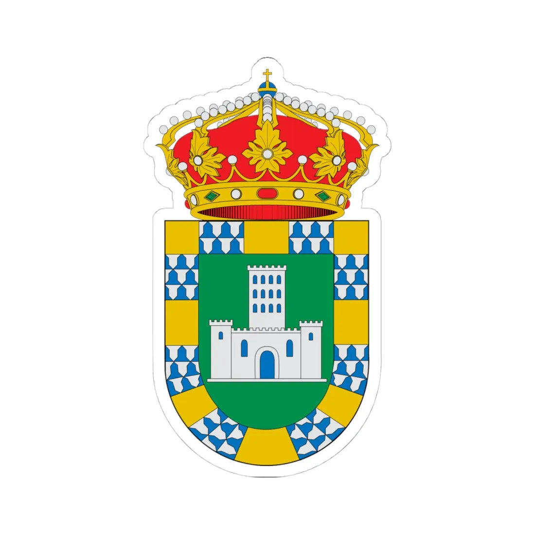 Escudo de Alfoz (Spain) (Coat of Arms) STICKER Vinyl Kiss-Cut Decal 4 Inch White - The Sticker Space
