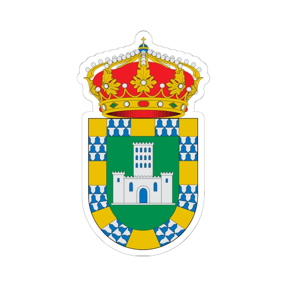 Escudo de Alfoz (Spain) (Coat of Arms) STICKER Vinyl Kiss-Cut Decal 6 Inch White - The Sticker Space