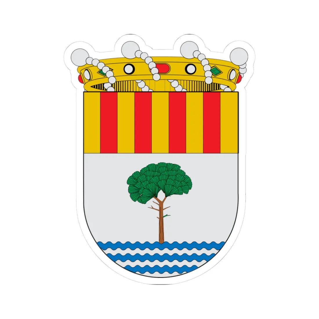 Escudo de Alfàs del Pi 1965 (Spain) (Coat of Arms) STICKER Vinyl Kiss-Cut Decal 3 Inch White - The Sticker Space