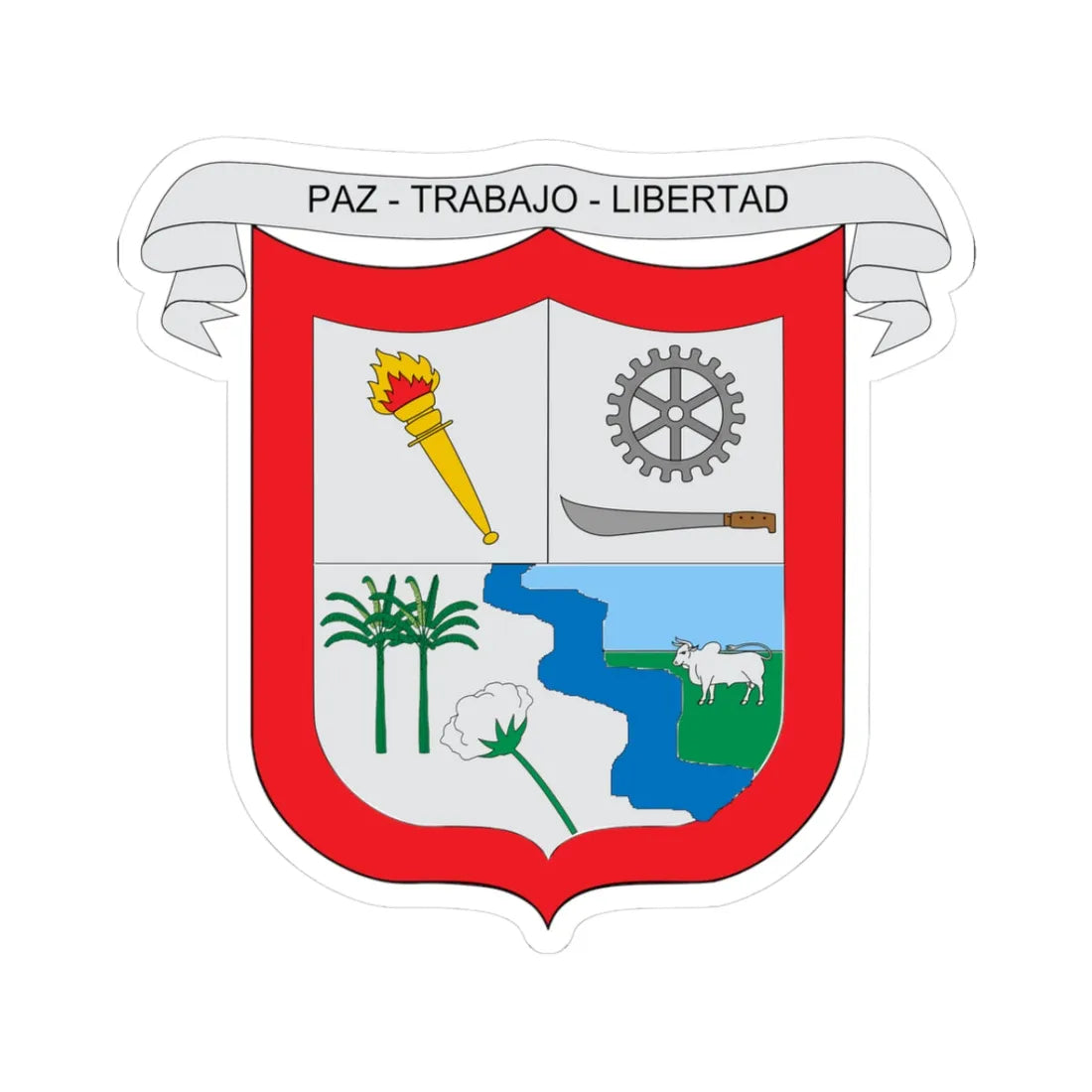 Escudo de Algarrobo Magdalena (Colombia) (Coat of Arms) STICKER Vinyl Kiss-Cut Decal - The Sticker Space