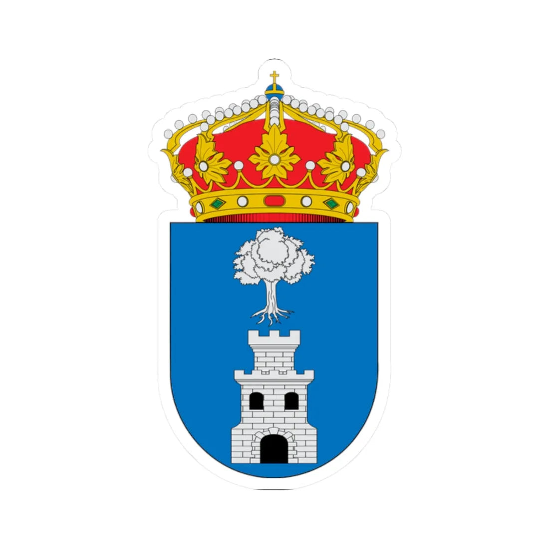 Escudo de Algarrobo Málaga (Spain) (Coat of Arms) STICKER Vinyl Kiss-Cut Decal 2 Inch White - The Sticker Space