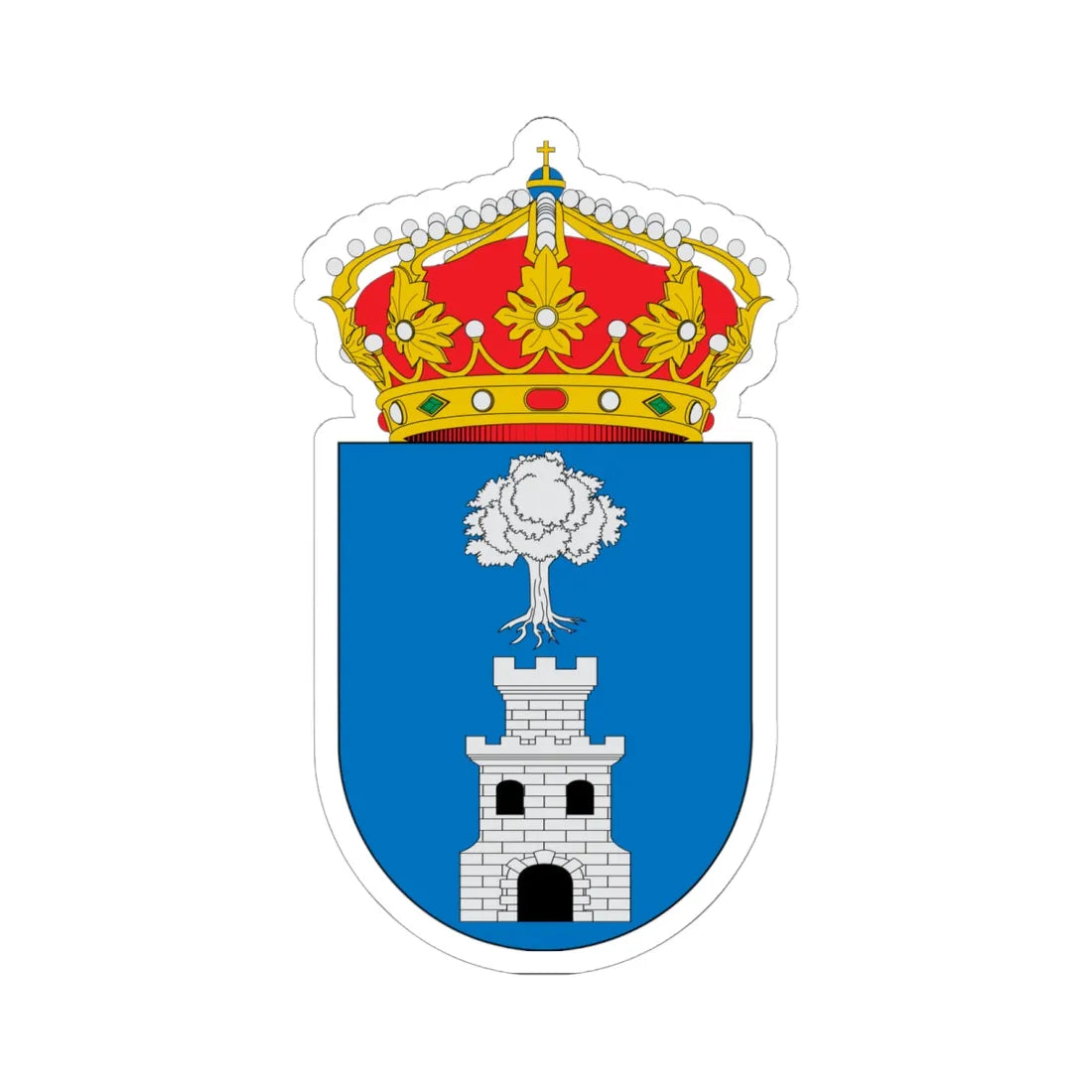 Escudo de Algarrobo Málaga (Spain) (Coat of Arms) STICKER Vinyl Kiss-Cut Decal 6 Inch White - The Sticker Space