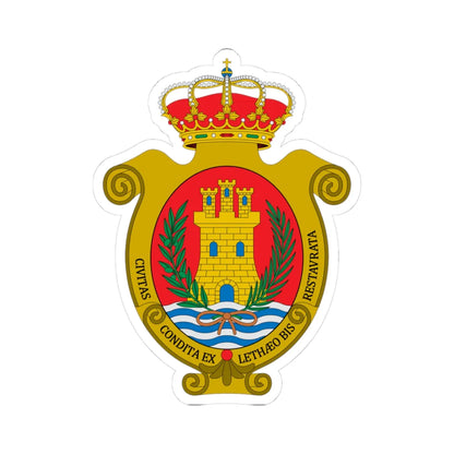 Escudo de Algeciras Cádiz (Spain) (Coat of Arms) STICKER Vinyl Kiss-Cut Decal 3 Inch White - The Sticker Space