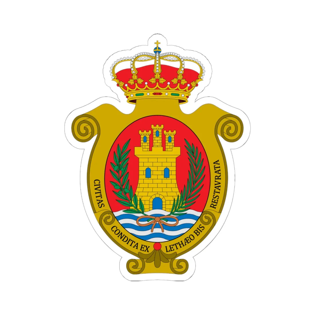 Escudo de Algeciras Cádiz (Spain) (Coat of Arms) STICKER Vinyl Kiss-Cut Decal - The Sticker Space