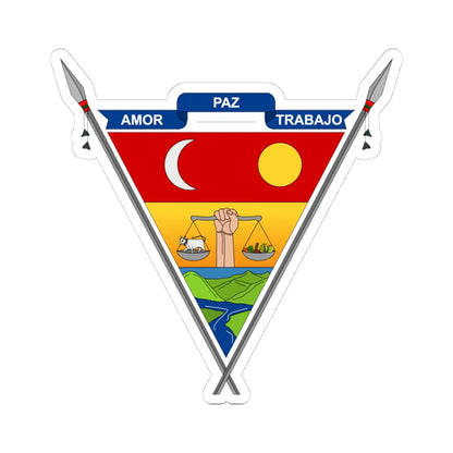 Escudo de Algeciras - Huila (Colombia) (Coat of Arms) STICKER Vinyl Kiss-Cut Decal 4 Inch White - The Sticker Space