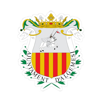 Escudo de Algemesi-Valencia (Spain) (Coat of Arms) STICKER Vinyl Kiss-Cut Decal 3 Inch White - The Sticker Space