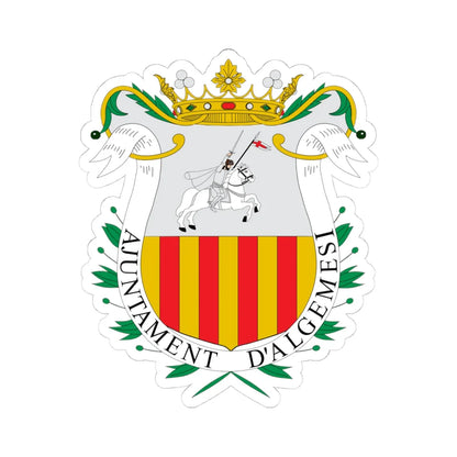 Escudo de Algemesi-Valencia (Spain) (Coat of Arms) STICKER Vinyl Kiss-Cut Decal 4 Inch White - The Sticker Space