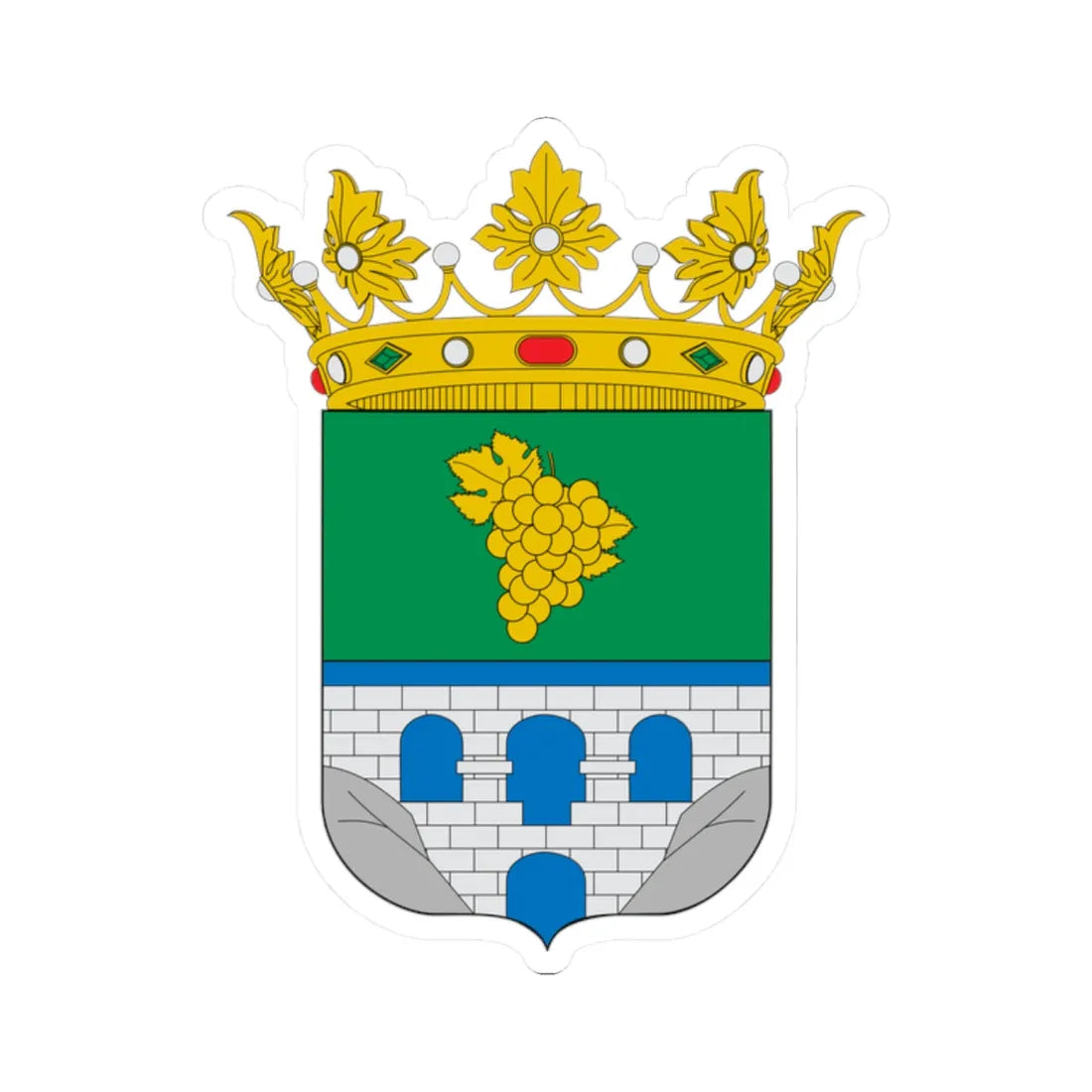 Escudo de Alhama de Almería (Spain) (Coat of Arms) STICKER Vinyl Kiss-Cut Decal 2 Inch White - The Sticker Space