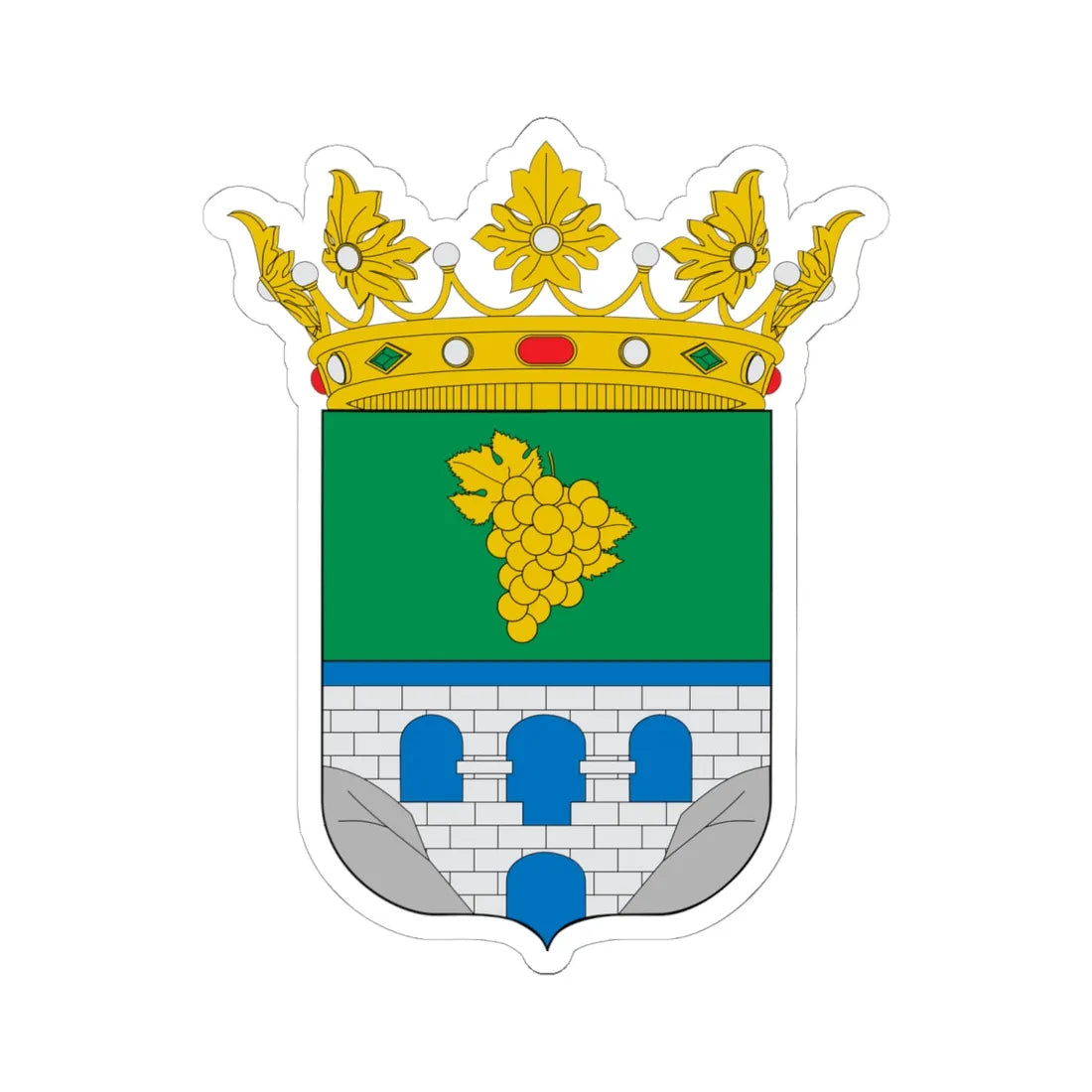 Escudo de Alhama de Almería (Spain) (Coat of Arms) STICKER Vinyl Kiss-Cut Decal 6 Inch White - The Sticker Space