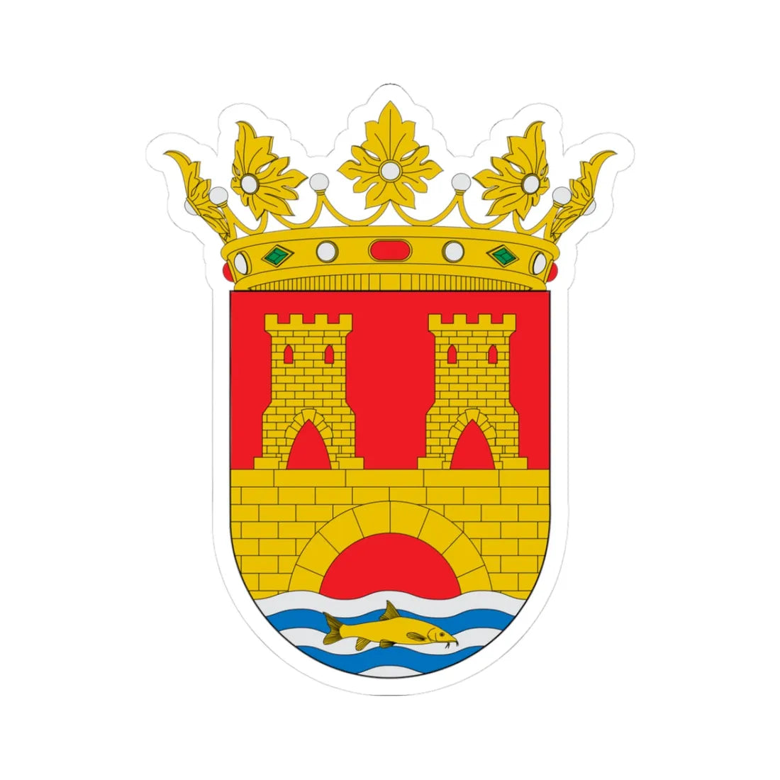 Escudo de Alhama de Aragón (Spain) (Coat of Arms) STICKER Vinyl Kiss-Cut Decal - The Sticker Space