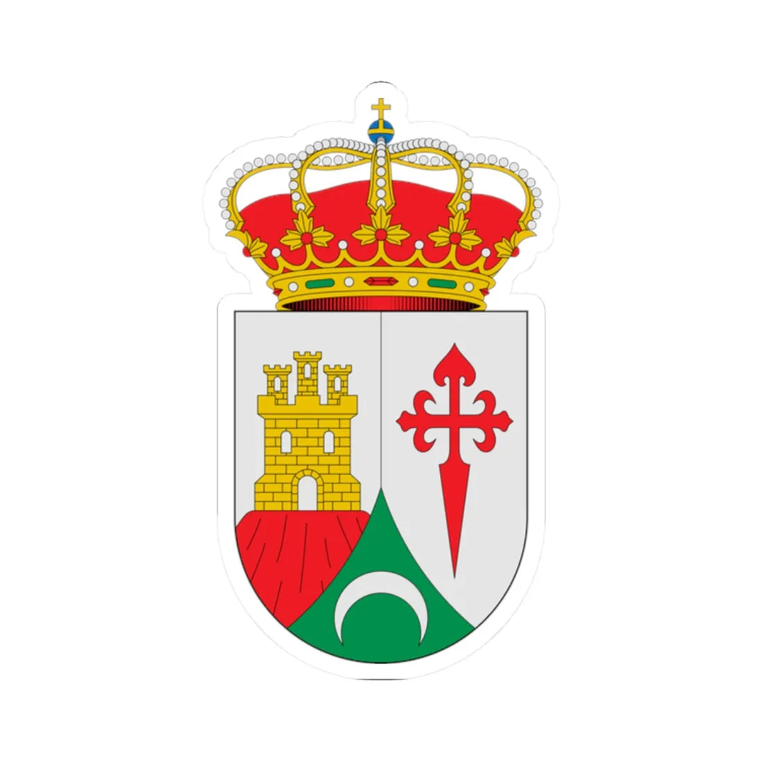 Escudo de Alhambra Ciudad Real (Spain) (Coat of Arms) STICKER Vinyl Kiss-Cut Decal 2 Inch White - The Sticker Space
