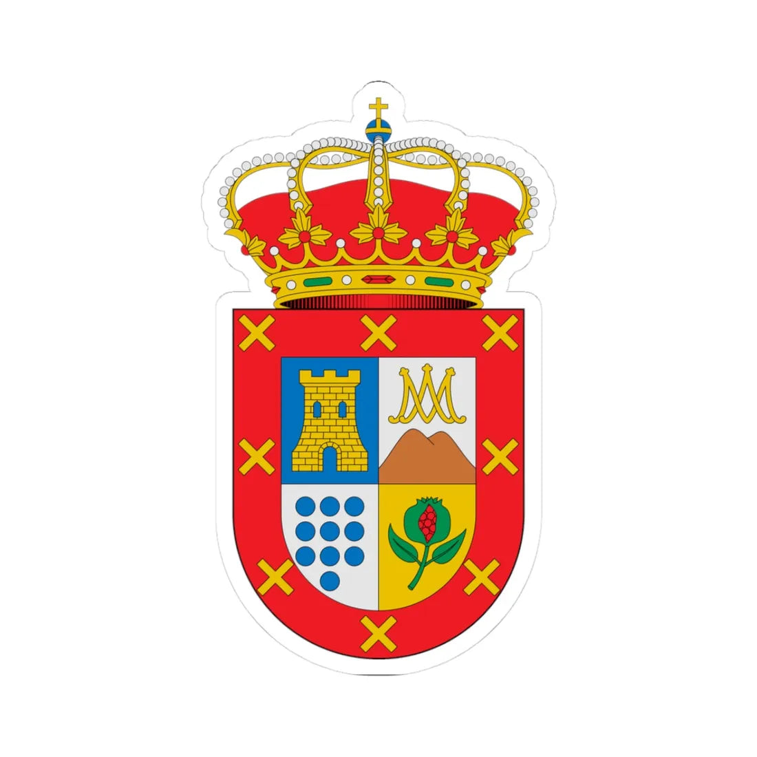 Escudo de Alhendín Granada (Spain) (Coat of Arms) STICKER Vinyl Kiss-Cut Decal 3 Inch White - The Sticker Space