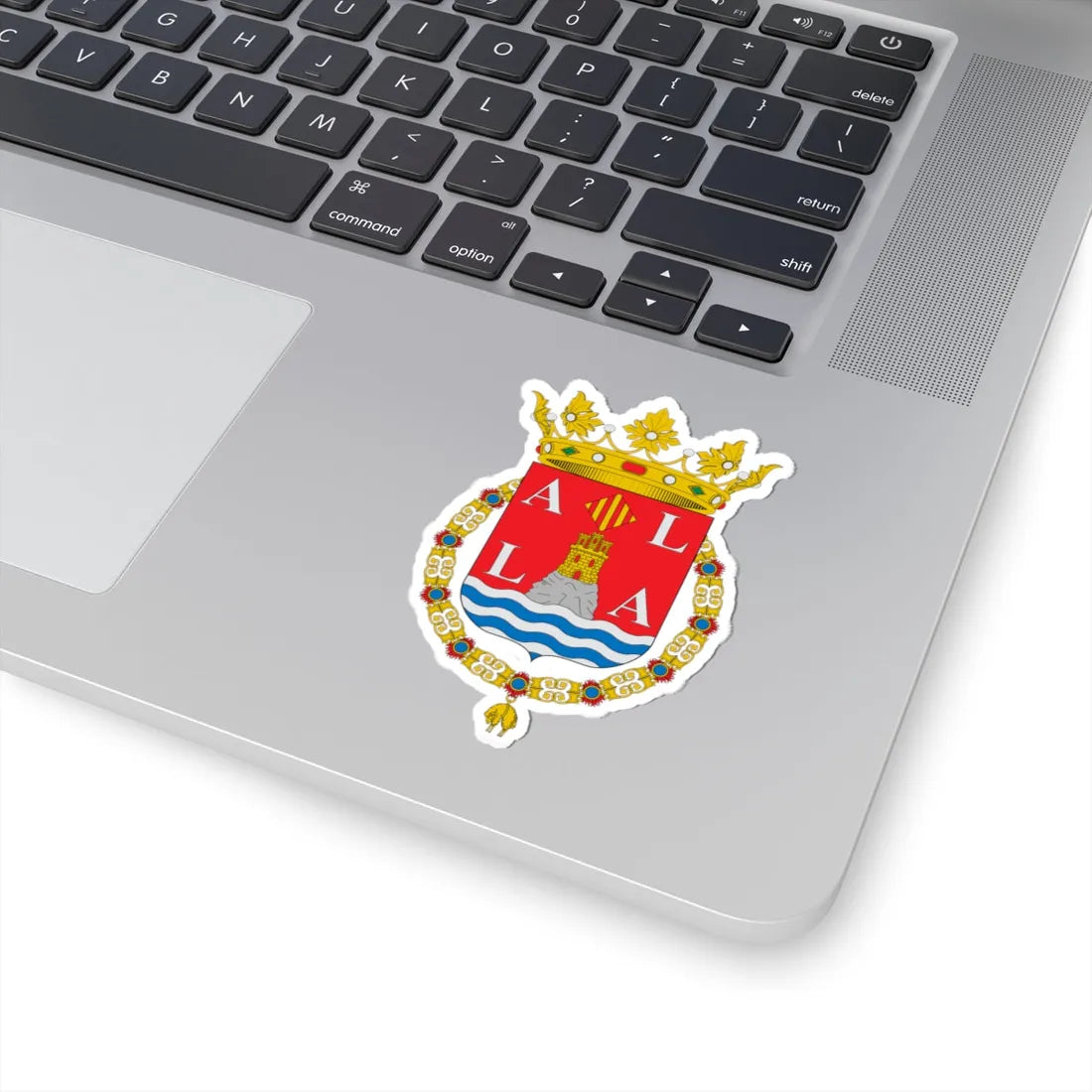 Escudo de Alicante corona abierta (Spain) (Coat of Arms) STICKER Vinyl Kiss-Cut Decal - The Sticker Space