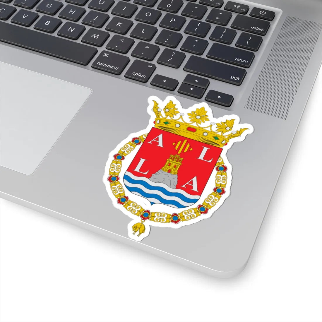 Escudo de Alicante corona abierta (Spain) (Coat of Arms) STICKER Vinyl Kiss-Cut Decal - The Sticker Space
