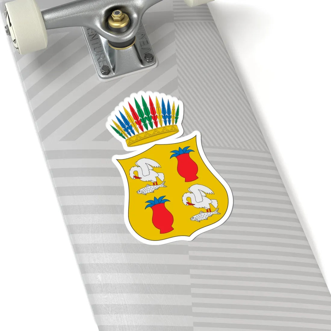 Escudo de armas de Cuitzeo del Porvenir Michoacán México (Mexico) (Coat of Arms) STICKER Vinyl Kiss-Cut Decal - The Sticker Space