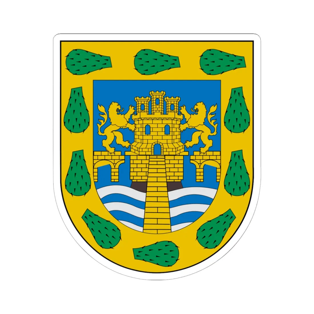 ESCUDO DE ARMAS DE LA CIUDAD DE MEXICO (Mexico) (Coat of Arms) STICKER Vinyl Kiss-Cut Decal 6 Inch White - The Sticker Space