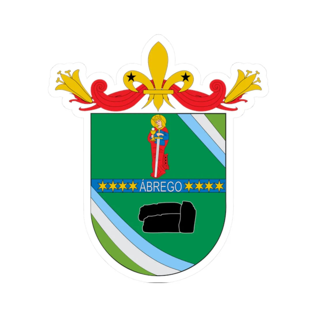 Escudo de Ábrego Norte de Santander (Colombia) (Coat of Arms) STICKER Vinyl Kiss-Cut Decal 2 Inch White - The Sticker Space