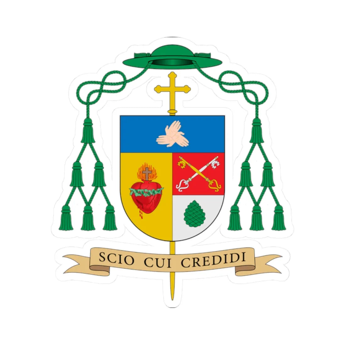 Escudo de Jesús Rico García (Spain) (Coat of Arms) STICKER Vinyl Kiss-Cut Decal 2 Inch White - The Sticker Space