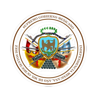 Escudo de Mexico en 1815 (Mexico) (Coat of Arms) STICKER Vinyl Kiss-Cut Decal 3 Inch White - The Sticker Space
