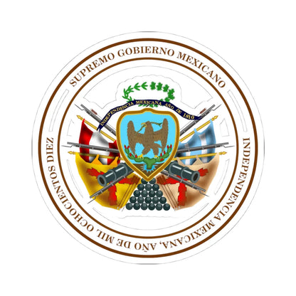 Escudo de Mexico en 1815 (Mexico) (Coat of Arms) STICKER Vinyl Kiss-Cut Decal 4 Inch White - The Sticker Space