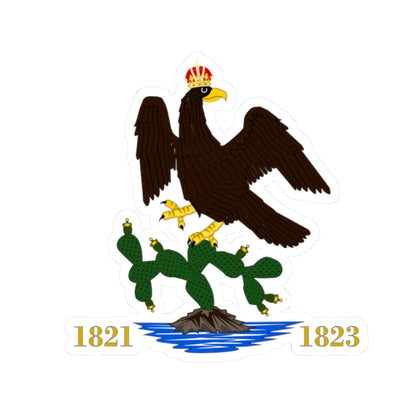 Escudo de México 1821-1824 (Mexico) (Coat of Arms) STICKER Vinyl Kiss-Cut Decal 2 Inch White - The Sticker Space