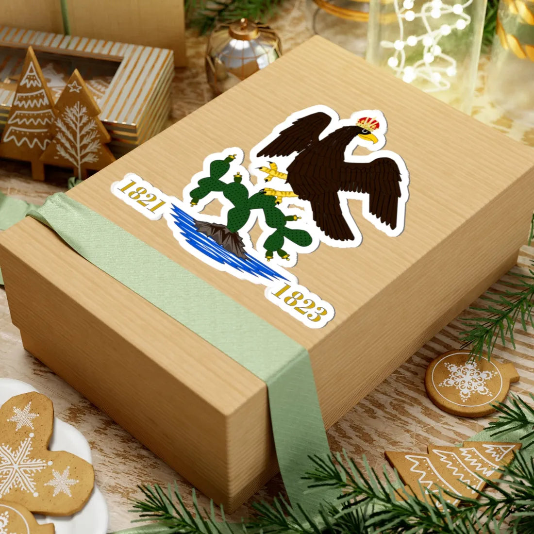 Escudo de México 1821-1824 (Mexico) (Coat of Arms) STICKER Vinyl Kiss-Cut Decal - The Sticker Space